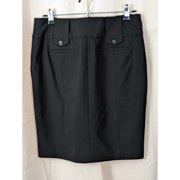 NWOT! ANN TAYLOR! WOOL LONDON STYLE BLACK BUTTON FRONT PENCIL SKIRT! SZ 4 - Picture 5 of 6